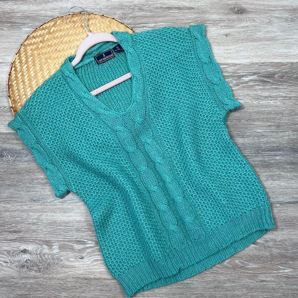 Vintage 1980’s structured cap sleeve knit short‎ sleeve sweater